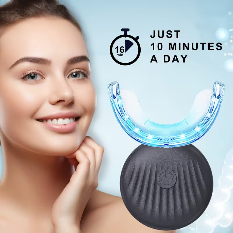Beauty Tech Teeth Device Featuring 14 Pairs of Strips, an LED Light