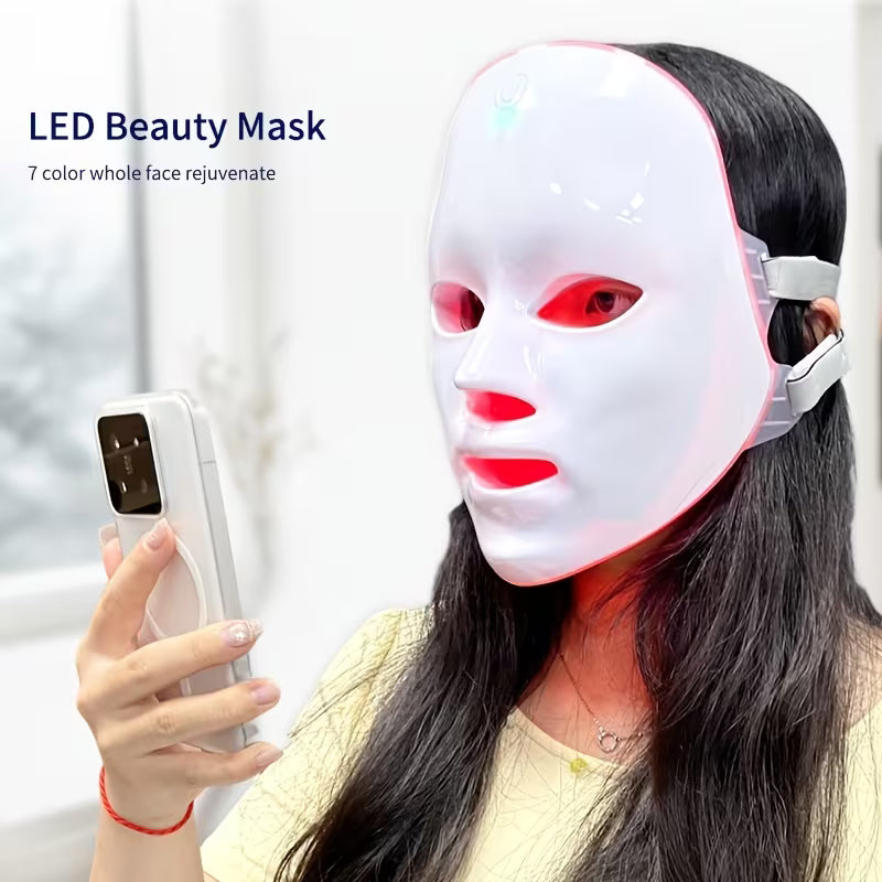 Beauty Tech 7-color Facial Mask Device, Portable Facial Skincare Tool